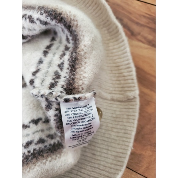 Faherty Cream and Brown Striped Cardigan - Picture 7 of 9